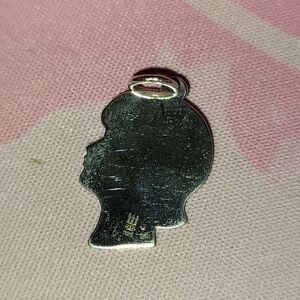 James avery girl head charm engraved on one side